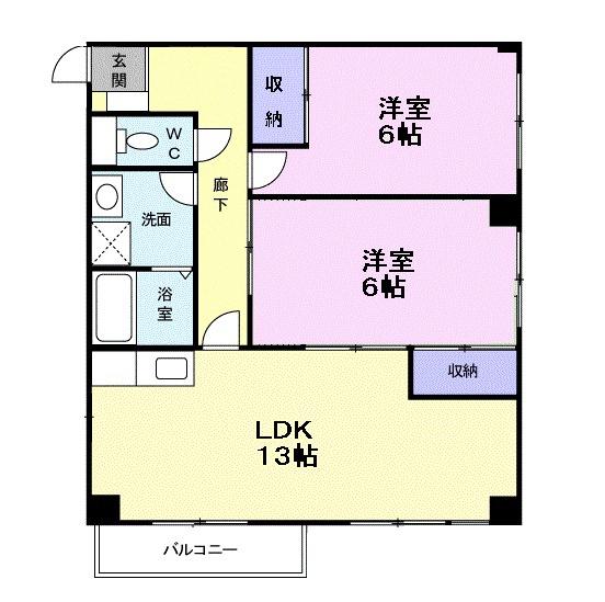 シャルマン上２番館の間取り