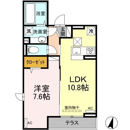 中野区上鷺宮のアパートの間取り