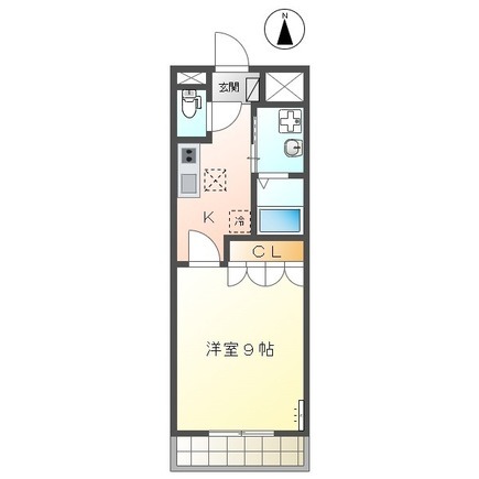 宇城市松橋町竹崎のアパートの間取り