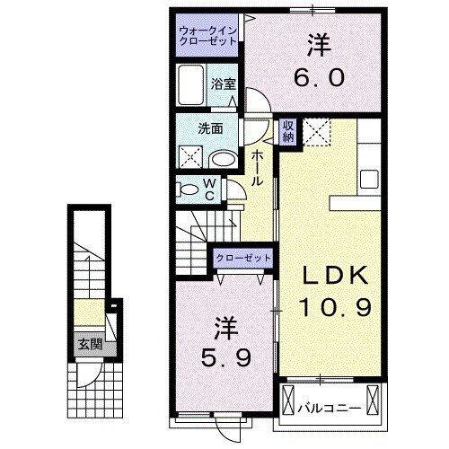 伊都郡かつらぎ町大字笠田中のアパートの間取り