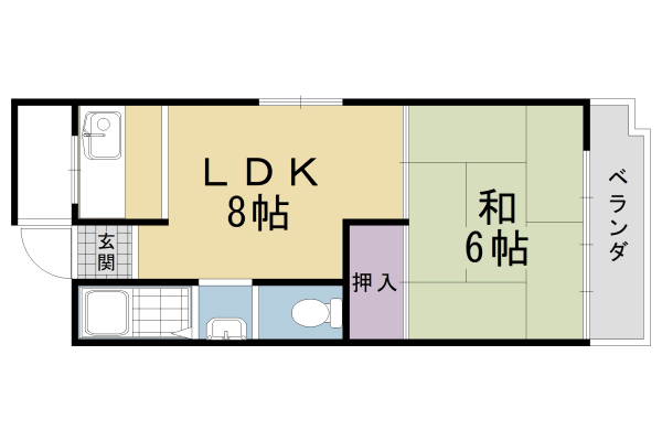 京都市伏見区深草墨染町のマンションの間取り