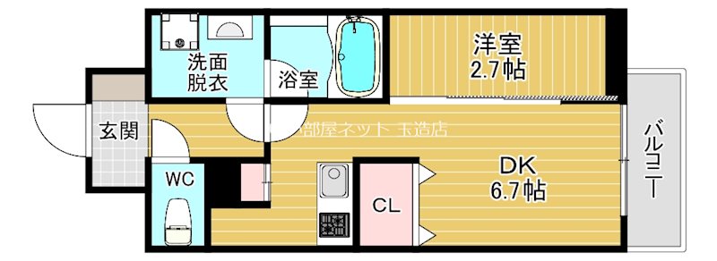 大阪市東成区深江南のマンションの間取り