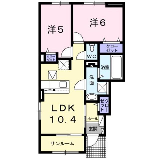 熊本市北区清水万石のアパートの間取り