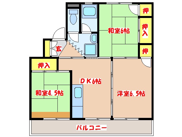 フォレストタウン川内　１号棟の間取り