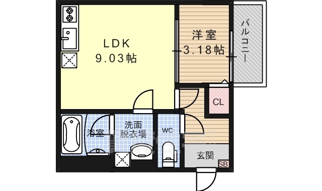 京都市右京区花園寺ノ内町のアパートの間取り