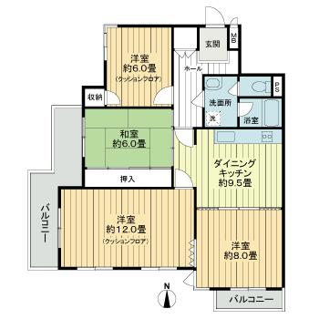 【ライオンズマンション扇町の間取り】