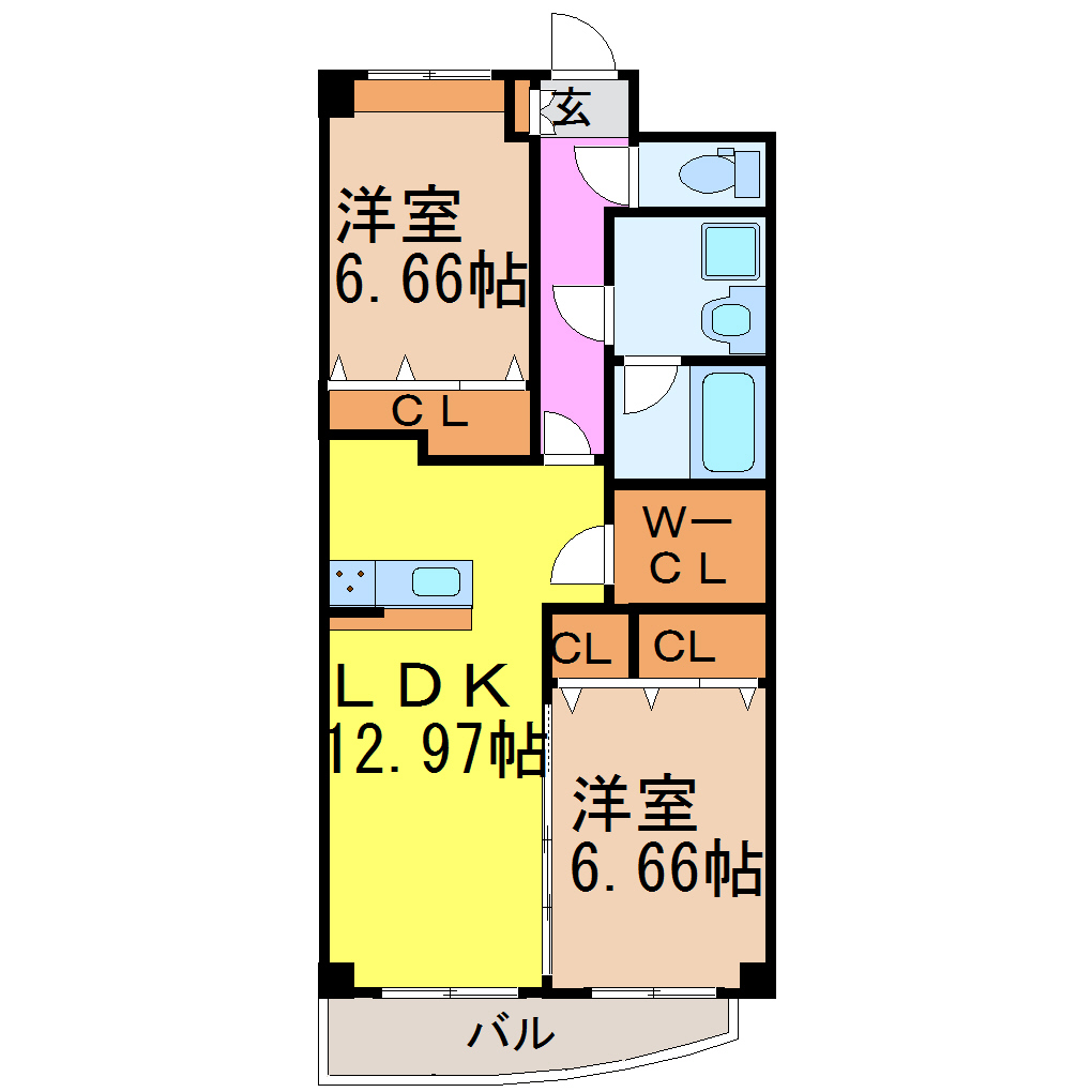 名古屋市昭和区前山町のマンションの間取り