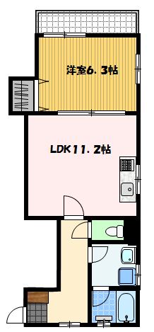 長崎市築町のマンションの間取り