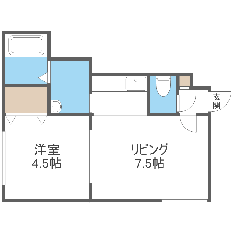 札幌市北区麻生町のアパートの間取り