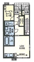 ストーンリバースタシオンB　新築　2階建の間取り