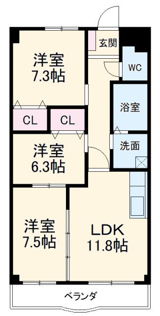 【ロイヤル芝原北館の間取り】