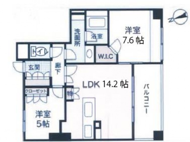 広島市中区上幟町のマンションの間取り