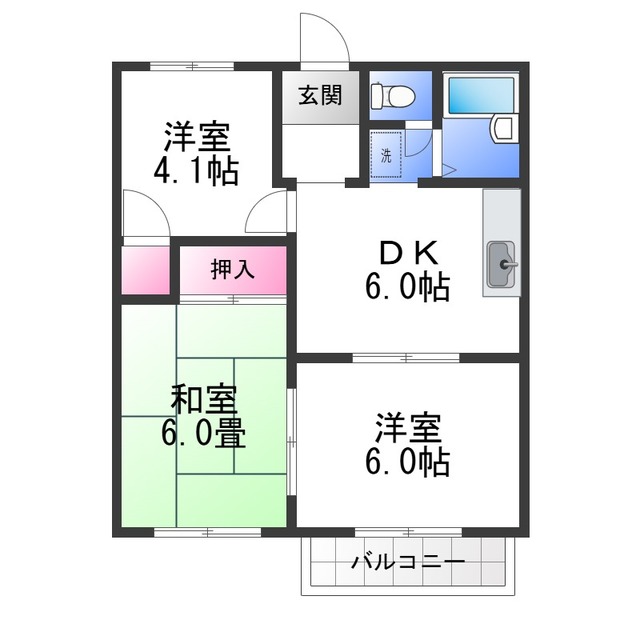 メゾン楠　B号棟の間取り