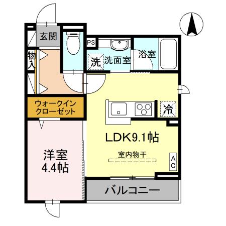 富山市常盤町のアパートの間取り