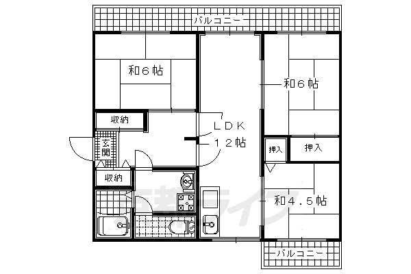 宇治おぐら住宅 1号・6号棟の間取り写真
