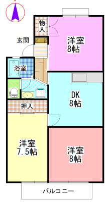 エスポアールＡの間取り