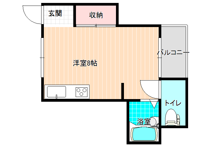 柏原市国分西のアパートの間取り