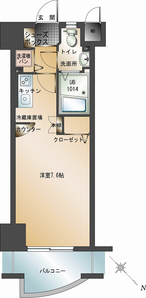 福岡市博多区対馬小路のマンションの間取り