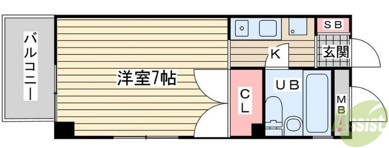 神戸市長田区浪松町のマンションの間取り