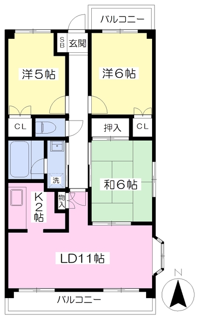 クリーンハイツ越智IIの間取り