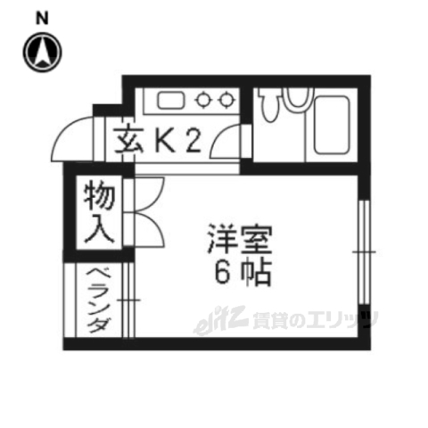 京都市北区上賀茂蝉ケ垣内町のマンションの間取り