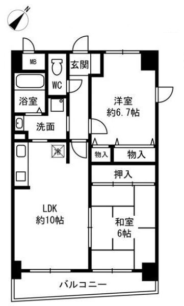 堺市堺区鉄砲町のマンションの間取り