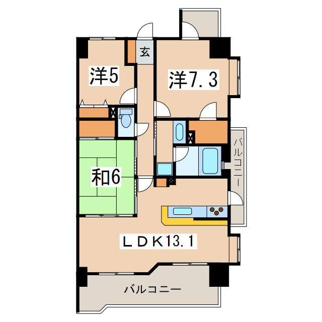 サンデュエル新横町の間取り