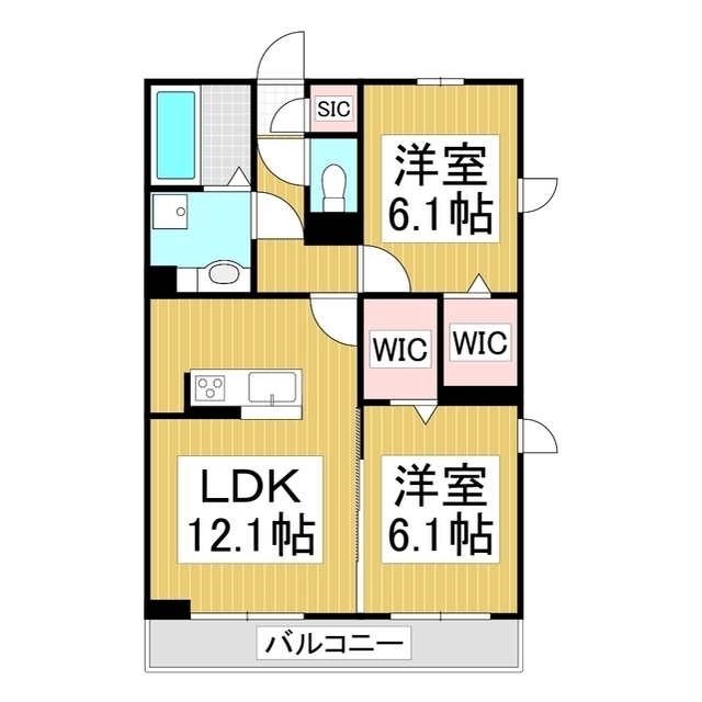 コンフォーティア中洲II　Ｂ棟の間取り