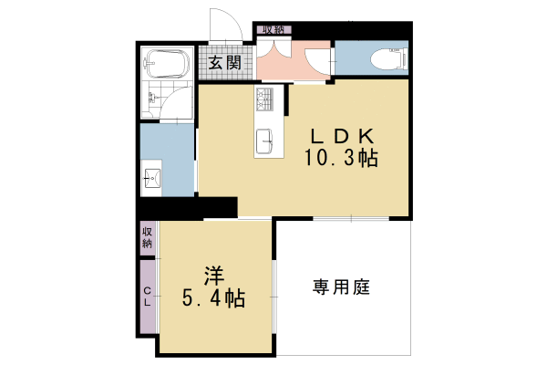 京都市下京区西側町のマンションの間取り