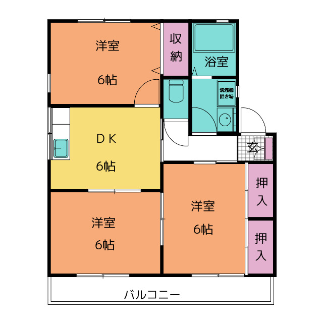 ハイカムール美幸　Ａ棟の間取り