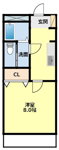 豊田市越戸町のマンションの間取り