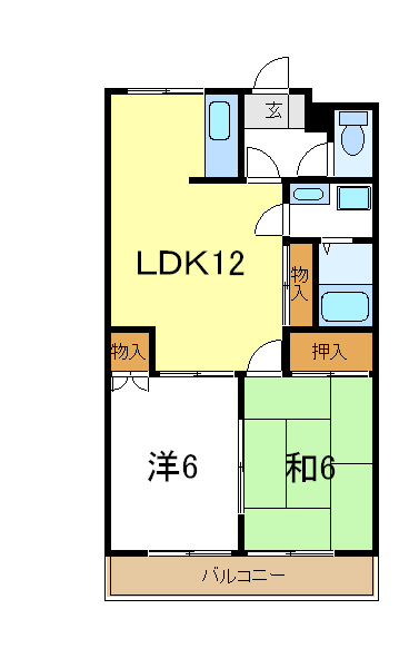 加古郡播磨町東野添のアパートの間取り