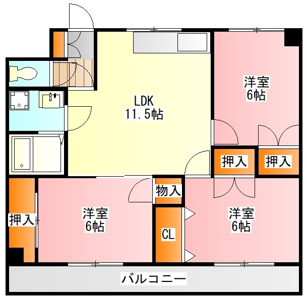 八王子市北野町のマンションの間取り