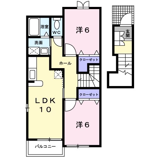 愛知郡愛荘町野々目のアパートの間取り