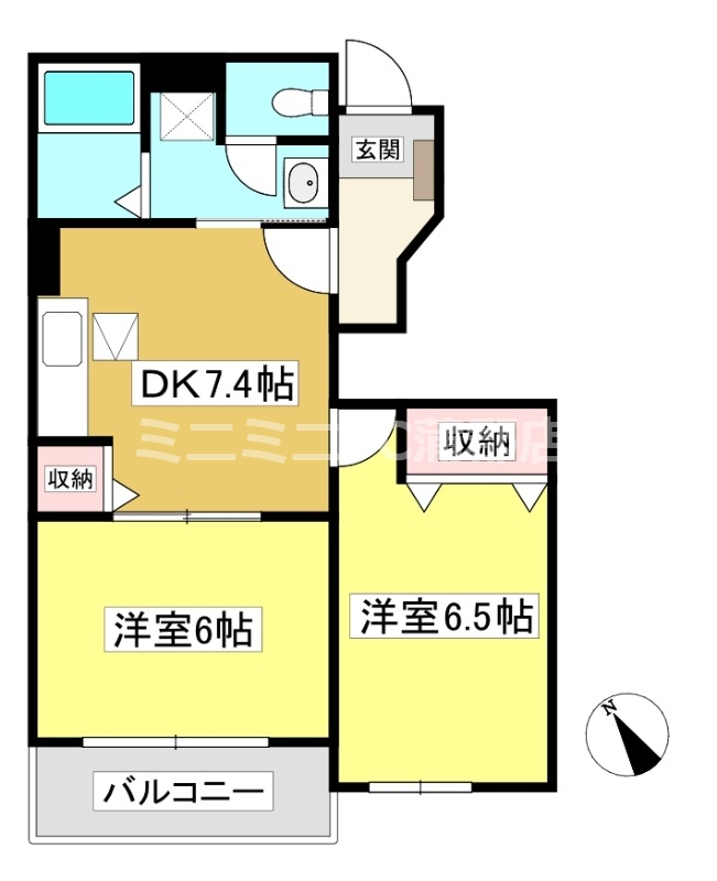 蒲郡市形原町のアパートの間取り