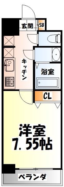 仙台市宮城野区小田原弓ノ町のマンションの間取り