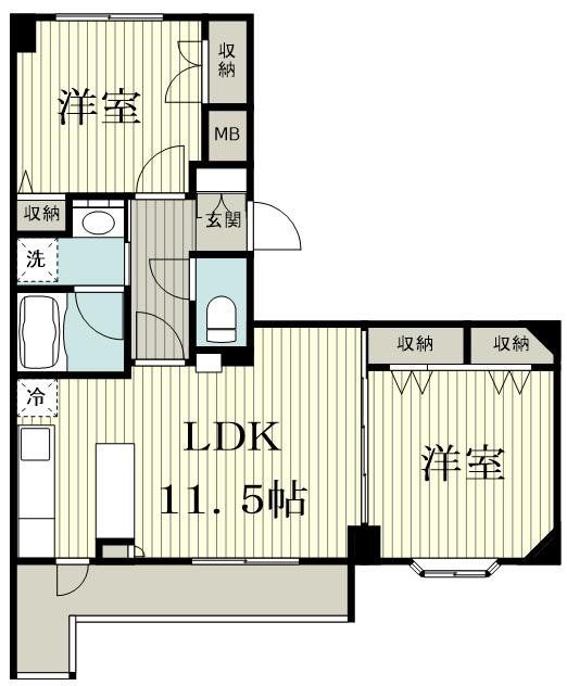 横浜市青葉区市ケ尾町のマンションの間取り