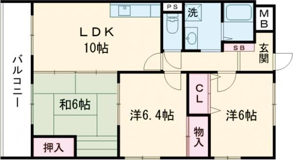 パールマンション手鎌の間取り