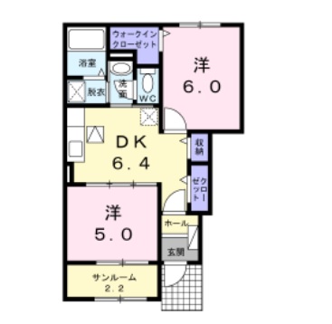 【五泉市泉町のアパートの間取り】