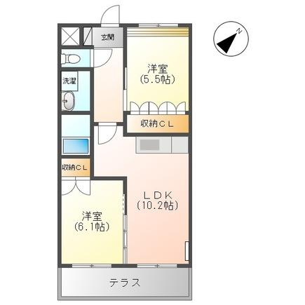 長崎市松原町のアパートの間取り