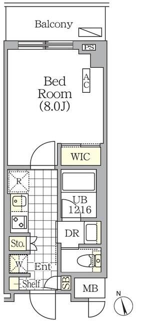 新宿区東五軒町のマンションの間取り