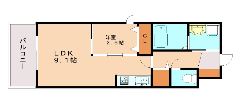 北九州市戸畑区菅原のマンションの間取り