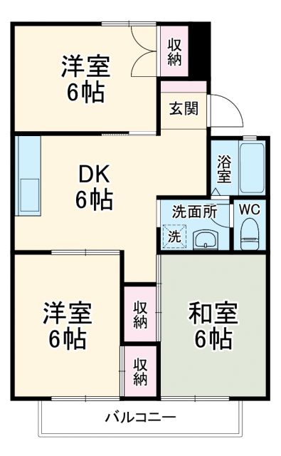 セジュール土屋　Ｂ棟の間取り
