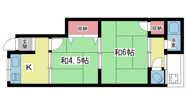 豊中市庄内幸町のアパートの間取り