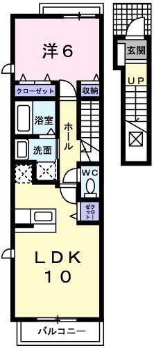 姫路市北平野のアパートの間取り