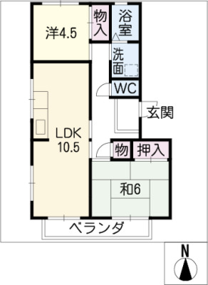 シャトーピア四辻A棟の間取り