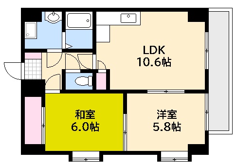 広島市西区三篠町のマンションの間取り