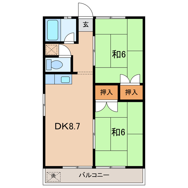 碧南市作塚町のアパートの間取り