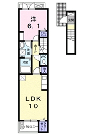 東海市富木島町のアパートの間取り