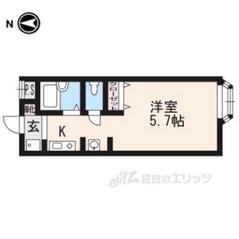 京都市北区大宮田尻町のアパートの間取り